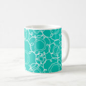 Abstrakte Blumenmatrix (Türkis) Fine Art Kaffeetasse (VorderseiteRechts)