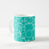 Abstrakte Blumenmatrix (Türkis) Fine Art Kaffeetasse (Vorderseite Links)