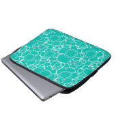 Abstrakte Blumenmatrix (Türkis) Fine Art Laptopschutzhülle (Vorne Knopf)