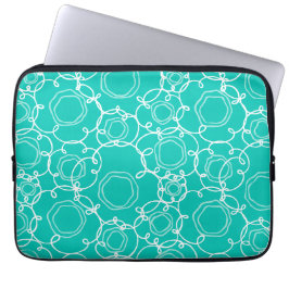 Abstrakte Blumenmatrix (Türkis) Fine Art Laptopschutzhülle