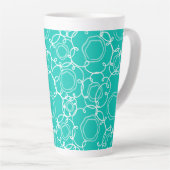 Abstrakte Blumenmatrix (Türkis) Fine Art Milchtasse (Rechte Ecke)