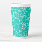 Abstrakte Blumenmatrix (Türkis) Fine Art Milchtasse (Vorderseite)
