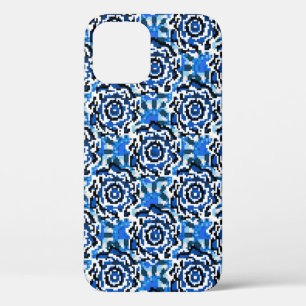Abstrakte Blumenmode, blau, schwarz und beige Case-Mate iPhone Hülle