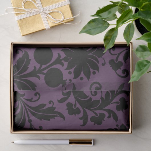 Abstrakte Blumenmuster auf Lila Dekoupage Seidenpapier (Geschenk)