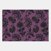 Abstrakte Blumenmuster auf Lila Geschenkpapier Set (Vorderseite 3)