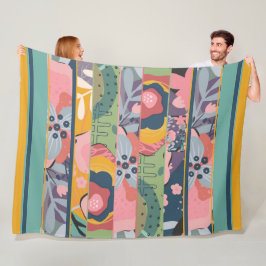 Abstrakte Blumenmuster Fleecedecke