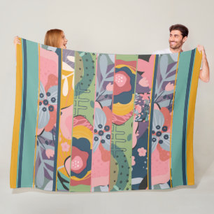 Abstrakte Blumenmuster Fleecedecke