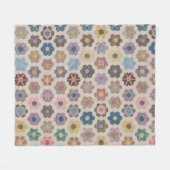 Abstrakte Blumenmuster Fleecedecke (Vorderseite (Horizontal))
