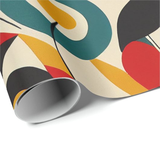 Abstrakte Blumenmuster Geschenkpapier (Rolleneckpunkt)