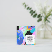 Abstrakte Blumennagel-Salon Pinselstriche Kunst Quadratische Visitenkarte (Stehend Vorderseite)