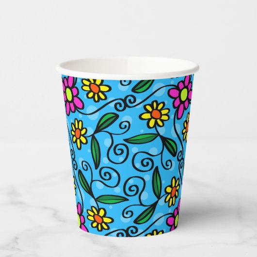 Abstrakte Blumenpapiergruppen Pappbecher (Links)