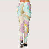 Abstrakte Blumenpastel Lilac Muster Leggings (Rückseite)