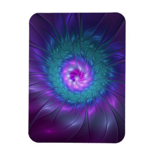 Abstrakte Blumenpracht, farbenfrohe fraktale Kunst Magnet