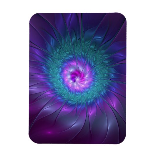 Abstrakte Blumenpracht, farbenfrohe fraktale Kunst Magnet (Vertikal)