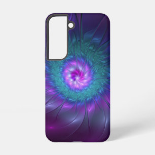 Abstrakte Blumenpracht, farbenfrohe fraktale Kunst Samsung Galaxy Hülle