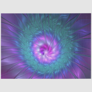 Abstrakte Blumenpracht, farbenfrohe fraktale Kunst Seidenpapier