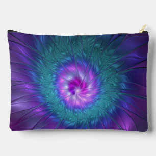 Abstrakte Blumenpracht, farbenfrohe fraktale Kunst Zubehörtasche