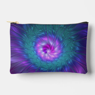 Abstrakte Blumenpracht, farbenfrohe fraktale Kunst Zubehörtasche