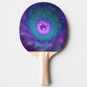 Abstrakte Blumenpracht Farbige Blume Eigener Name Tischtennis Schläger