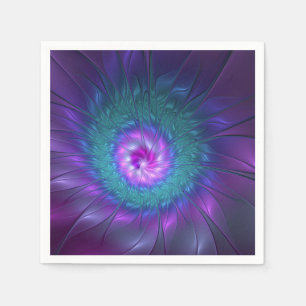 Abstrakte Blumenpracht Farbige Fraktalkunst Blume Serviette