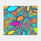 Abstrakte Blumenpracht Fleecedecke (Vorderseite (Horizontal))