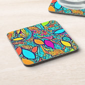 Abstrakte Blumenpracht Getränkeuntersetzer (Linke Seite)