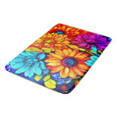Abstrakte Blumenpracht in Multicolor Badematte (Schrägansicht)