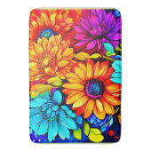 Abstrakte Blumenpracht in Multicolor Badematte (Vorderseite Vertikal)