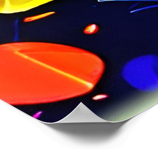 Abstrakte Blumenpracht in Multicolor Poster (Ecke)