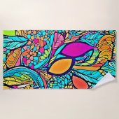 Abstrakte Blumenpracht Strandtuch (Vorderseite)