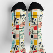 Abstrakte Blumensocken mit modernem geometrischem  Socken (Oben)