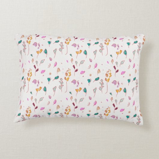 Abstrakte Blumenspuren Dekokissen (Rückseite)