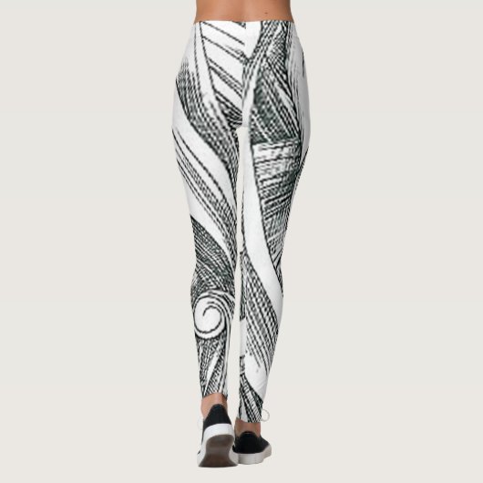 Abstrakte Blumenstrasse Leggings (Rückseite)