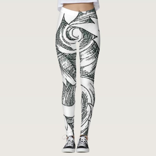 Abstrakte Blumenstrasse Leggings (Vorderseite)