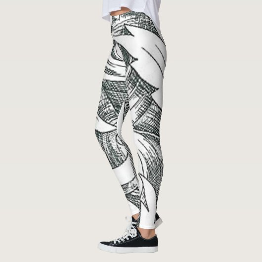 Abstrakte Blumenstrasse Leggings (Links)