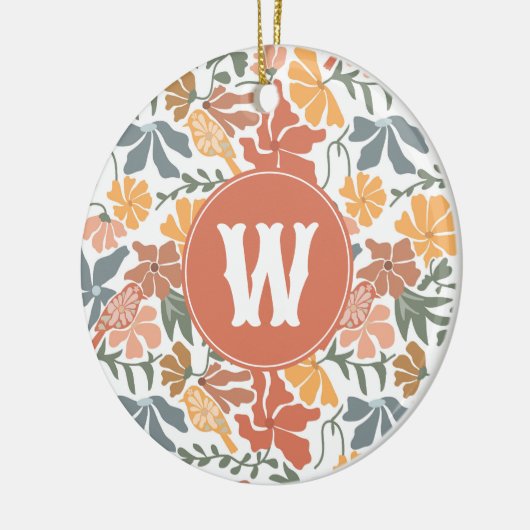 Abstrakte Blumenvögel Mitte Jahrhundert Modernes M Keramik Ornament (Links)