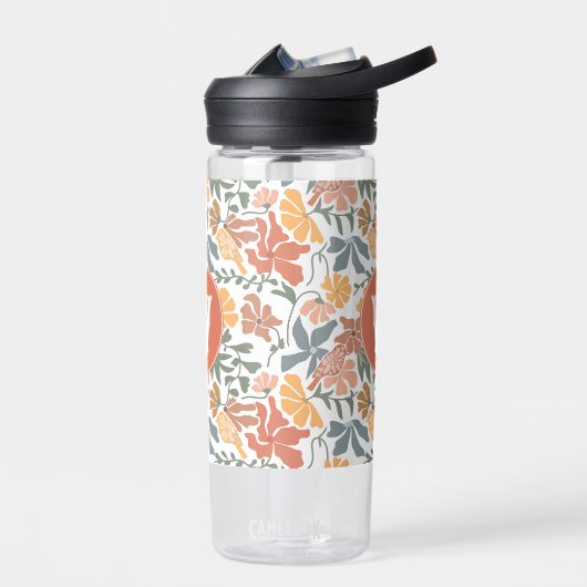 Abstrakte Blumenvögel Mitte Jahrhundert Modernes M Trinkflasche (Links)