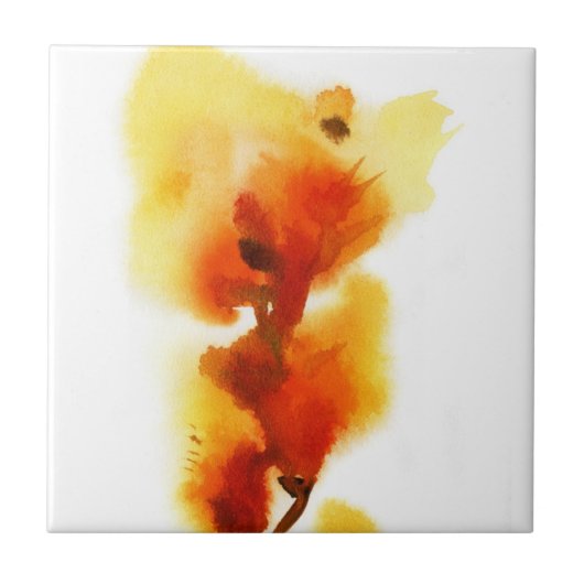 Abstrakte Blumenwatercolormalereien 2 Fliese (Vorderseite)