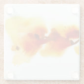 Abstrakte Blumenwatercolormalereien 2 Glasuntersetzer (Rückseite)