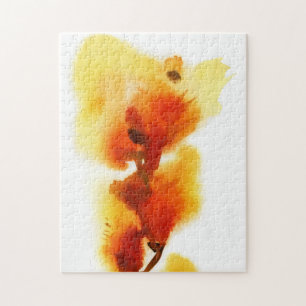 Abstrakte Blumenwatercolormalereien 2 Puzzle