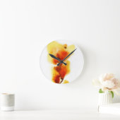 Abstrakte Blumenwatercolormalereien 2 Runde Wanduhr (Zuhause)