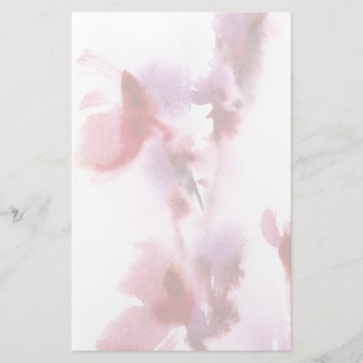 Abstrakte Blumenwatercolormalereien 3 Briefpapier (Vorderseite)