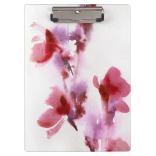 Abstrakte Blumenwatercolormalereien 3 Klemmbrett
