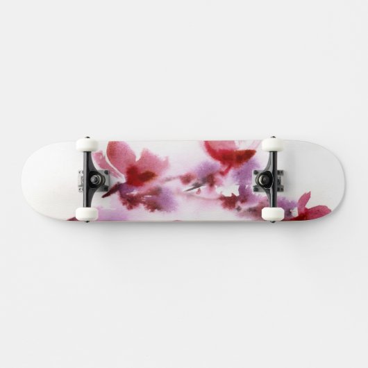 Abstrakte Blumenwatercolormalereien 3 Skateboard (Horizontal)