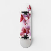 Abstrakte Blumenwatercolormalereien 3 Skateboard (Vorderseite)