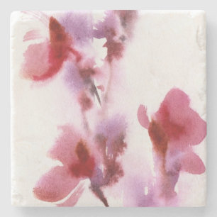 Abstrakte Blumenwatercolormalereien 3 Steinuntersetzer