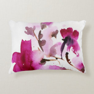 Abstrakte Blumenwatercolormalereien 4 Dekokissen