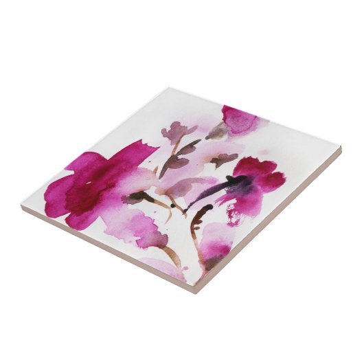 Abstrakte Blumenwatercolormalereien 4 Fliese (Seite)