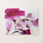 Abstrakte Blumenwatercolormalereien 4 Puzzle (Horizontal)