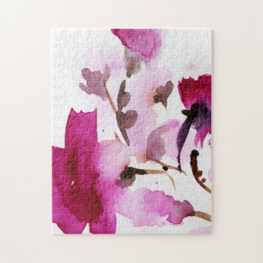 Abstrakte Blumenwatercolormalereien 4 Puzzle (Vertikal)
